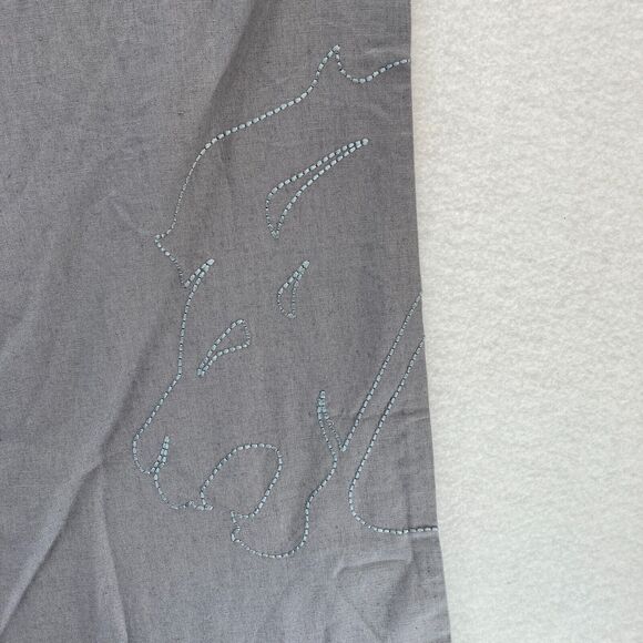 Vintage Clench Jeans‎ Linen Pants Mens 2XL Gray Baggy Straight Lion Embroidery - Picture 5 of 15